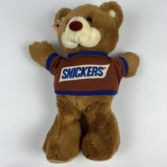 Vintage 1987 14” Mars Snickers Candy Bar Plush Teddy Bear Heartline with Tag - Picture 2 of 8